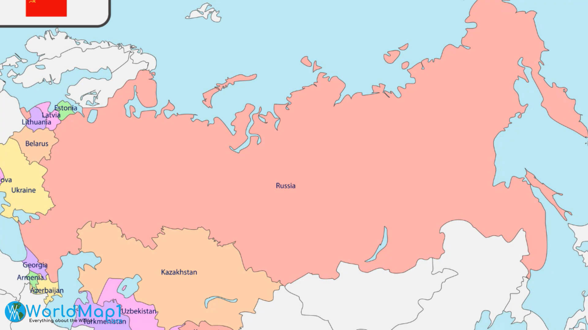 Estonia Map with Russia